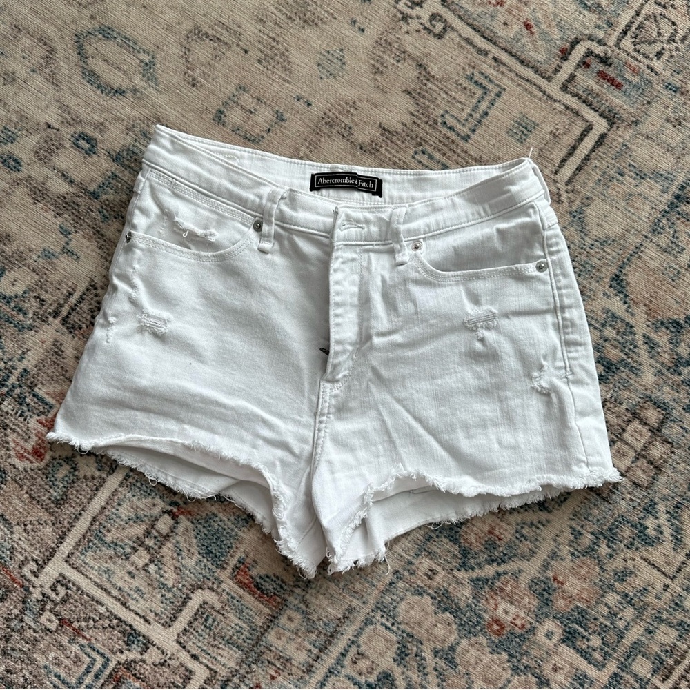 Abercrombie & Fitch white denim shorts